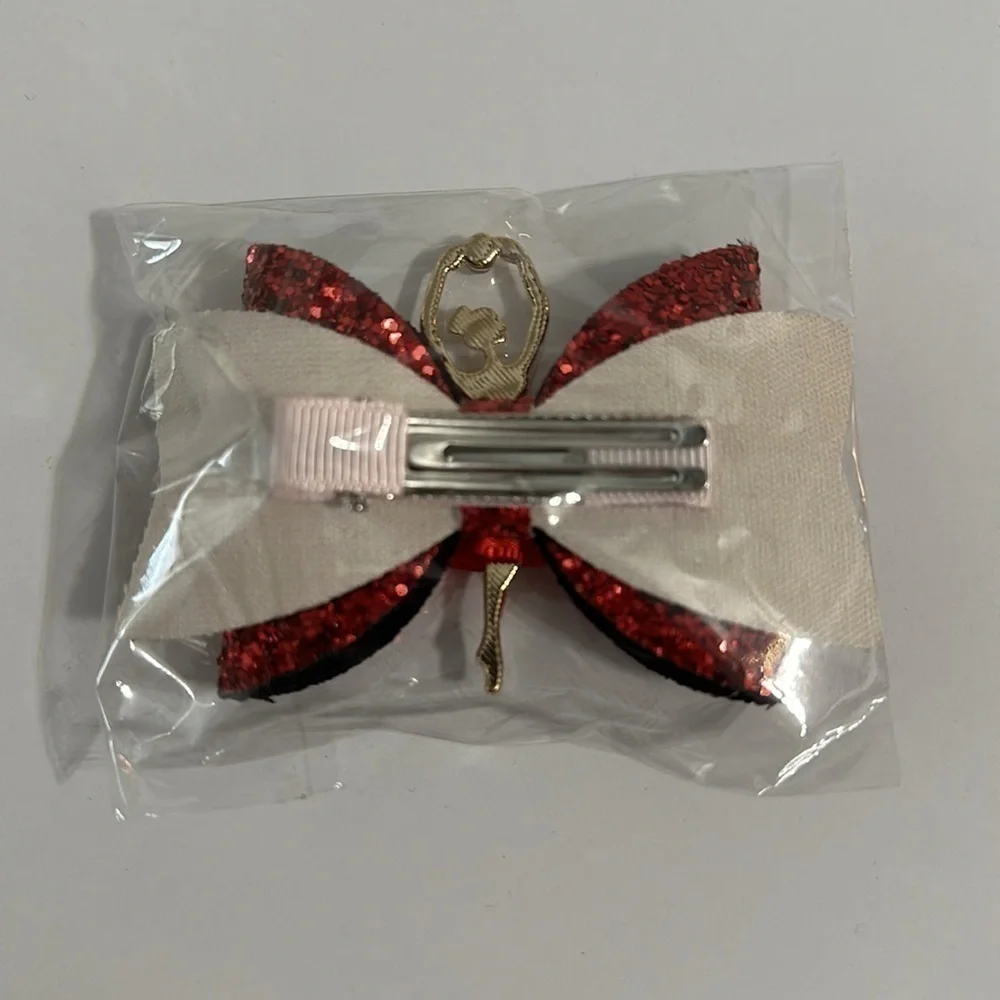 Girls Red Sparkly Ballerina Hair Clip Barrette